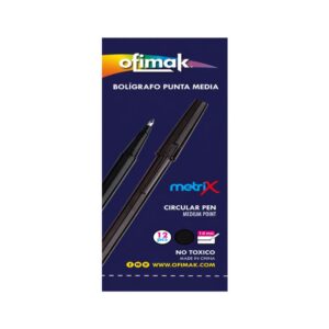 BOLIGRAFO METRIX 12/1 NEGRO