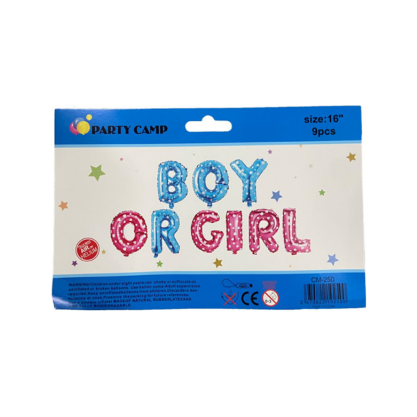 GLOBOS SET 42CM BOY O GIRL CM-250