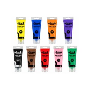 ACRÍLICA OFIMAK 75ML AMARILLA- AZUL- BLANCA- MORADA- NARANJA- NEGRA- MARRON- ROJA- ROSADA- VERDE