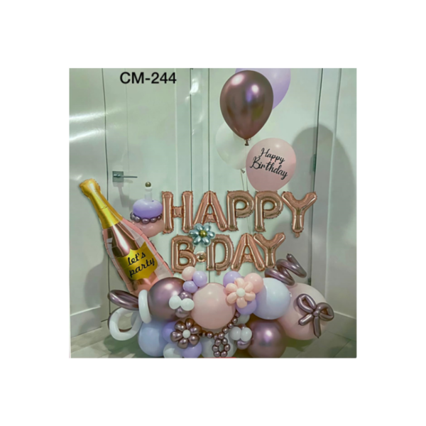 GLOBOS SET HAPPY BIRTHDAY BOTELLA CM-244