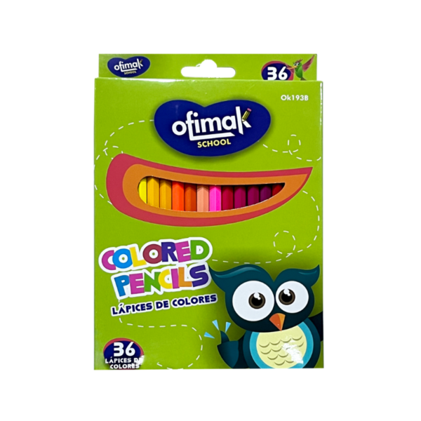 LAPICES DE COLOR OFIMAK 36/1 LARGO REF: OK 193B