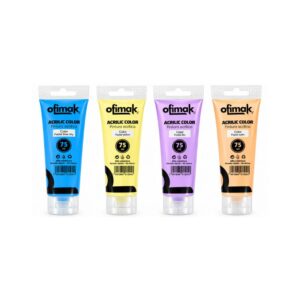 ACRÍLICA OFIMAK PASTEL 75ML AMARILLA- AZUL CLARO -LILA- PIEL