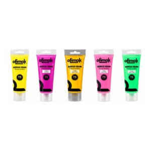 ACRÍLICA OFIMAK NEÓN 75ML AMARILLA- FUCSIA- NARANJA- ROSADA- VERDE